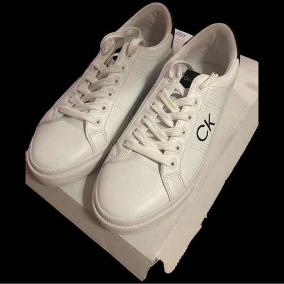 Calvin Klein Jeans Shoes - NIB Calvin Klein white vegan leather‎ Cylaie sneaker. Size 9.5